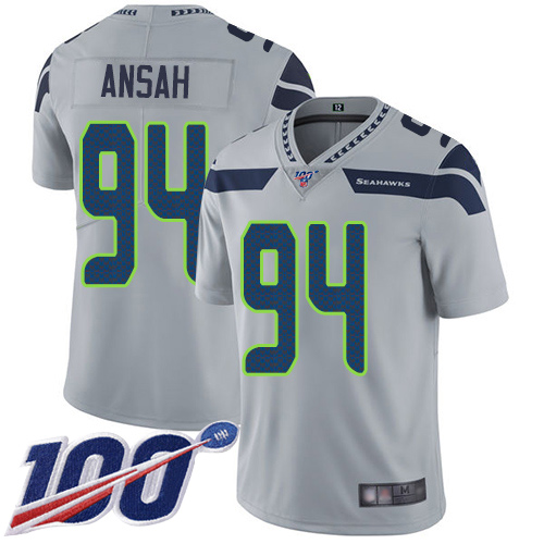 Seattle Seahawks Limited Grey Men Ezekiel Ansah Alternate Jersey NFL Football #94 100th Season Vapor Untouchable->seattle seahawks->NFL Jersey